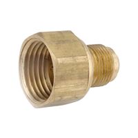 Anderson Metals 54806-0608 Pipe Coupler, 3/8 x 1/2 in, Flare x FIP, Brass, Pack of 5 