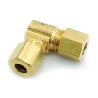 Anderson Metals 750065-08 Tube Union Elbow, 1/2 in, 90 deg Angle, Brass, 200 psi Pressure, Pack of 5 