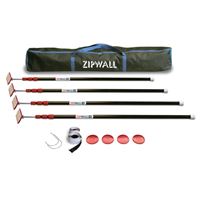 Zipwall ZP4 Dust Barrier Pole, Spring-Loaded, 10 ft L, Stainless Steel 