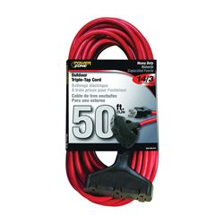 PowerZone OR614730/606730 Extension Cord, 14 AWG Cable, 50 ft L, 125 V, Red 