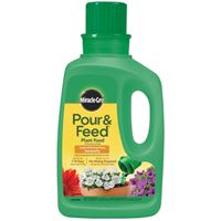 Miracle-Gro Pour & Feed 1006002 Plant Food, 32 oz Bottle, Liquid, 0.02-0.02-0.02 N-P-K Ratio 