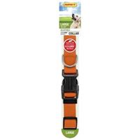 RuffinIt 31643 Adjustable Dog Collar, 18 to 26 in L, 1 in W, Nylon, Orange, Pack of 3 