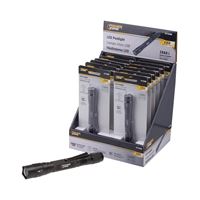 PowerZone F12001 Penlight, AAA Battery, AAA Battery, LED Lamp, 150 Lumens, 60 m Beam Distance, 1 hrs Run Time, Black, Pack of 12 