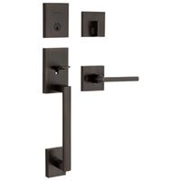 Kwikset 818SCEXHFL SQT11P Combination Lockset, San Clemente Design, Venetian Bronze, Halifax Lever Interior Handle 
