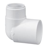 IPEX 435503 Street Pipe Elbow, 1-1/4 x 1-1/4 in, Slip x MPT, 90 deg Angle, PVC, White, SCH 40 Schedule 