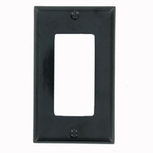 Leviton 80401-E Wallplate, 4-1/2 in L, 2-3/4 in W, 1-Gang, Thermoset Plastic, Black, Smooth