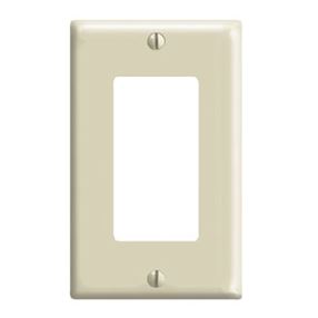 Leviton 80401-I Wallplate, 4-1/2 in L, 2-3/4 in W, 1-Gang, Thermoset Plastic, Ivory, Smooth