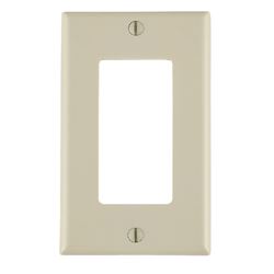 Leviton 80401-T Wallplate, 4-1/2 in L, 2-3/4 in W, 1-Gang, Thermoset Plastic, Light Almond, Smooth 