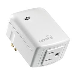 Leviton R51-DZPA1-1RW Plug In Outlet, 15 A, 120 V, White 