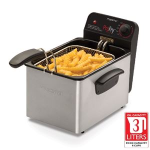 Presto ProFry Series 05461 Electric Deep Fryer, 8 Cup Food, 2.8 L Oil Capacity, 1800 W, Adjustable Thermostat Control