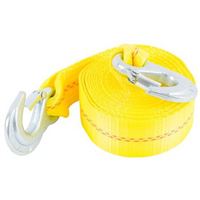 Keeper 89815 Tow Strap, 12,000 lb Rope, 5000 lb Vehicle, 2 in W, 15 ft L, Hook End, Polyester, Yellow, Pack of 5 