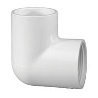 IPEX 435507 Pipe Elbow, 3/4 in, Socket x FPT, 90 deg Angle, PVC, White, SCH 40 Schedule, 150 psi Pressure 