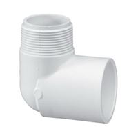 IPEX 435501 Street Pipe Elbow, 3/4 x 3/4 in, Slip x MPT, 90 deg Angle, PVC, White, SCH 40 Schedule 