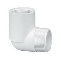 IPEX 435552 Street Pipe Elbow, 1/2 x 1/2 in, MPT x FPT, 90 deg Angle, PVC, White, SCH 40 Schedule 