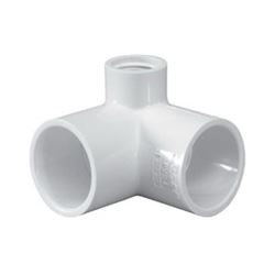 IPEX 235036 Side Outlet Elbow, 1 x 1 x 1/2 in, Socket x Socket x FNPT, PVC, White, SCH 40 Schedule, 450, 600 psi Pressure 
