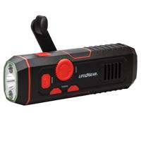 Dorcy Storm Proof Series LG38-60675-RED Crank Radio Light, 480 mAh, Lithium-Ion Battery, LED Lamp, 30 Lumens, Black/Red 