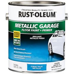 RUST-OLEUM 349354 Concrete and Garage Floor Paint, Metallic, Cobalt Blue, 1 gal, Pack of 2 