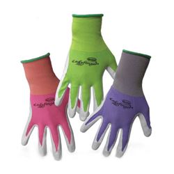 Boss LADYFINGER 8438XS Coated Gloves, Womens, XS, Nitrile Coating, Nylon Glove, Green/Pink/Purple 