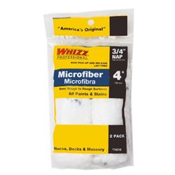 Whizz 74018 Mini Roller Cover, 3/4 in Thick Nap, 4 in L, Microfiber Cover 