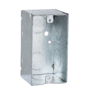 Raco 674 Handy Box, 1-Gang, 8-Knockout, 3/4 in Knockout, Steel, Gray, Pre-Galvanized, Threaded