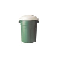 Rubbermaid FG289487EGRN Round Trash Can, 32 gal Capacity, Plastic, Evergreen, Snap-Lock Lid Closure, Pack of 8 