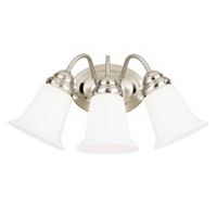 Westinghouse 66497 Wall Mount Fixture, 3-Lamp, Brushed Nickel Fixture 