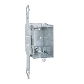 Raco 605 Switch Box, 1-Gang, 7-Knockout, 1/2 in Knockout, Steel, Gray, Bracket