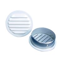 Maurice Franklin RLW-100 2 Mini Louver with Insect Screen, 2.391 in W, Round, Aluminum, White 