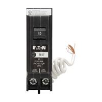 Eaton BRN115GF Circuit Breaker, BR, GFCI, 15 A, 1-Pole, 120/240 VAC, Plug 