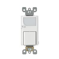 Leviton 6526-W Combination Switch, 15 A, 120 VAC, Back Wire, Side Wire Terminal, White 