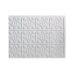 Fasade Traditional Series PB5001 Wall Tile, 18 in L Tile, 24 in W Tile, PVC, Matte White 