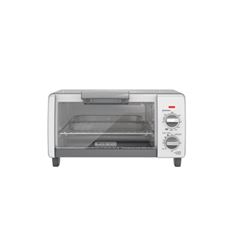 Black+Decker TO1785SG Toaster Oven, 1150 W, 4-Slice, Knob Control, Gray/Silver 
