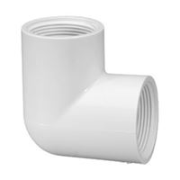 IPEX 435540 Pipe Elbow, 1 in, FPT, 90 deg Angle, PVC, White, SCH 40 Schedule, 150 psi Pressure 