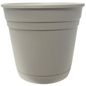 Southern Patio RN1207TA Planter, 11.4 in H, 13-5/8 in W, 13-5/8 in D, Round, Plastic, Oxford Tan