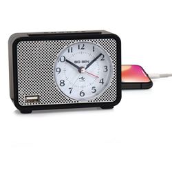 Westclox 75109 Alarm Clock with Charging Port, Alkaline Battery, AAA Battery, Analog Display, Plastic Case 