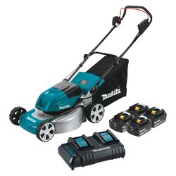 Makita XML03CM1 Brushless Lawn Mower Kit, Battery Included, 4 Ah, 18 V, Lithium-Ion, 18 in W Cutting, 1-Blade 