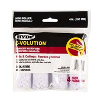 Hyde 47315 Mini Roller Cover, 1/4 in Thick Nap, 4 in L, 4/PK 