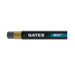 Gates MXT 70289 Wire Braid Hose, 0.945 in OD, 5/8 in ID, 220 ft L, 3625 psi Pressure, Synthetic Rubber, Black 