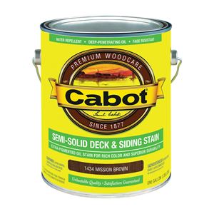 Cabot 140.0001434.007 Deck and Siding Stain, Mission Brown, Liquid, 1 gal, Pack of 4