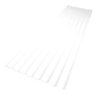 Palruf 100423 Corrugated Roofing Panel, 8 ft L, 26 in W, 0.063 in Thick Material, PVC, Clear, Pack of 10 