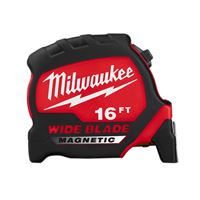 Milwaukee 48-22-0216M Tape Measure, 16 ft L Blade, 1-5/16 in W Blade, Steel Blade, ABS Case, Black/Red Case 