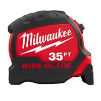 Milwaukee 48-22-0235 Tape Measure, 35 ft L Blade, 1-5/16 in W Blade, Steel Blade, ABS Case, Black/Red Case 