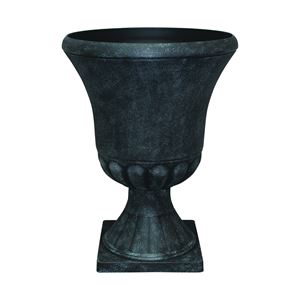 Southern Patio EB-029816 Winston Urn, 21 in H, 16 in W, 16 in D, Resin/Stone Composite, Weathered Black