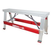 Metaltech I-BMDWB18 Drywall Bench, 48 in OAW, 6-1/4 in OAH, 17-1/2 in OAD, 500 lb, Red, Aluminum Tabletop 