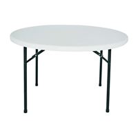 Simple Spaces BT048X001A Folding Table, 48 in OAW, 48 in OAD, 29-1/4 in OAH, Steel Frame, Polyethylene Tabletop 