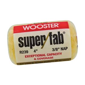 Wooster R239-4 Roller Cover, 3/8 in Thick Nap, 4 in L, Knit Fabric Cover, Golden Yellow, Pack of 12