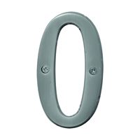 Hy-Ko Prestige Series BR-43SN/0 House Number, Character: 0, 4 in H Character, Nickel Character, Solid Brass, Pack of 3 