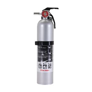 First Alert DHOME1 Rechargeable Fire Extinguisher, 2.4 lb, Monoammonium Phosphate, 1-A:10-B:C Class, Wall, Pack of 4