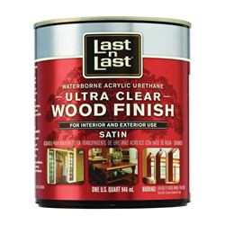 Last n Last 13104 Ultra Clear Wood Finish, Liquid, Ultra Clear, 1 qt, Can 