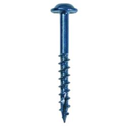 Kreg Blue-Kote SML-C250B-250 Pocket-Hole Screw, #8 Thread, Coarse Thread, Maxi-Loc Head, Square Drive, Carbon Steel, 250/PK 
